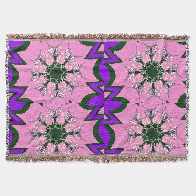 Elegant Monogram Bloom: Beautifully Personal Motif Throw Blanket (Front)