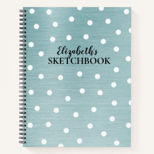 Elegant Monogram Blue Artist Sketchbook Notebook