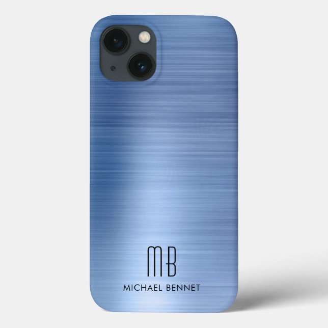Elegant Monogram Blue  Case-Mate iPhone Case (Back)
