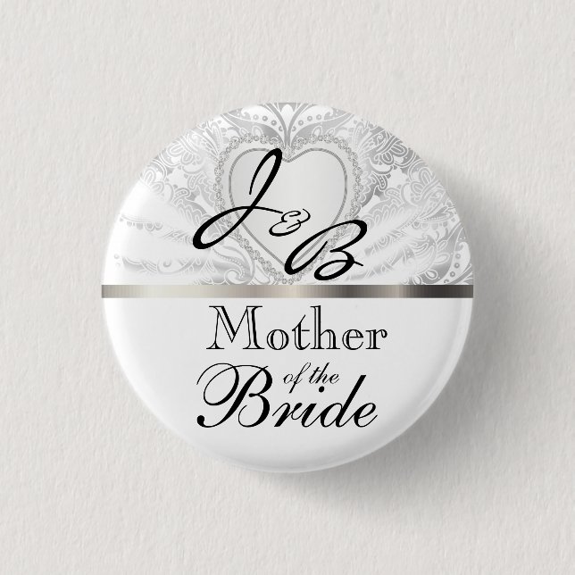 Elegant Monogram Bridal Party White Satin Design (Front)