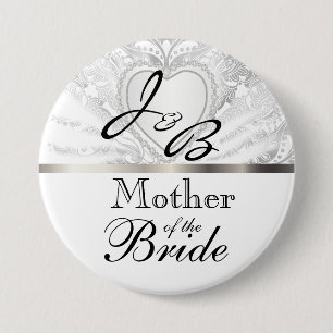Elegant Monogram Bridal Party White Satin Design