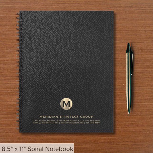Elegant Monogram Business Notebook (Creator Uploaded)