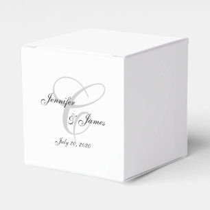 Elegant Monogram C Wedding Favour Boxes