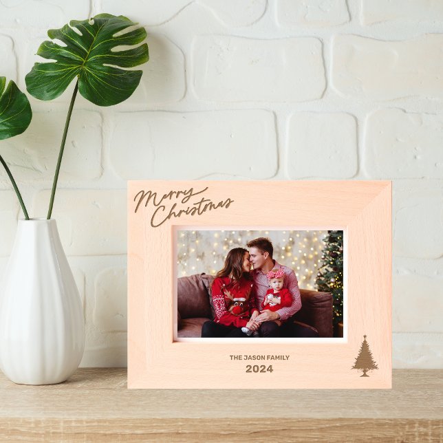 Elegant Monogram Christmas tree Classy Typography Etched Frames (Creator Uploaded)