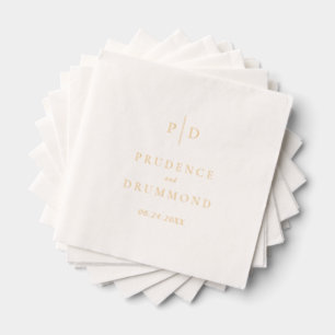 Elegant Monogram Classic Wedding Foil Napkins