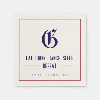 Elegant Monogram Cocktail Napkin