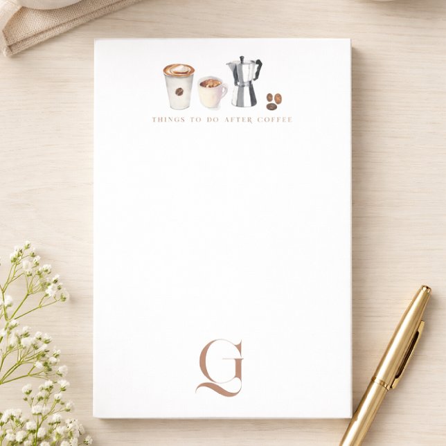 Elegant Monogram Coffee Post-it Notes (Creator Uploaded)