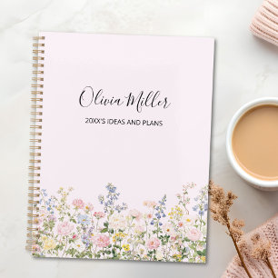 Elegant Monogram Colourful Flower Garden Floral Planner