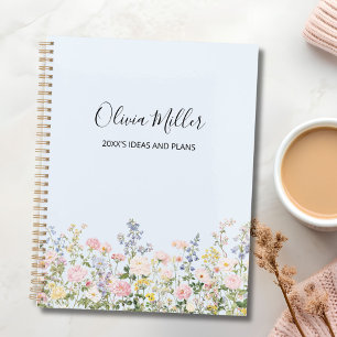 Elegant Monogram Colourful Flower Garden Floral Planner