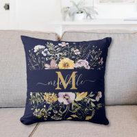 Elegant Monogram Colourful Wildflower Garden Flora