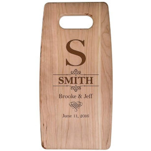 Elegant Monogram Craft Cherry Wooden Cutting Board
