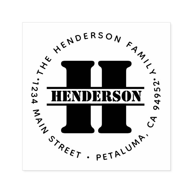 Elegant Monogram │ Create Your Own Return Address Rubber Stamp (Imprint)
