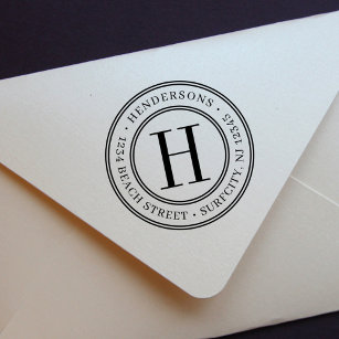 Elegant Monogram   Create Your Own Return Address Rubber Stamp
