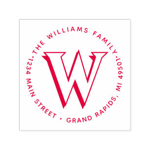 Elegant Monogram ♣ Create Your Own Return Address Self-inking Stamp