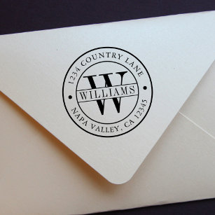 Elegant Monogram   Create Your Own Return Address Self-inking Stamp