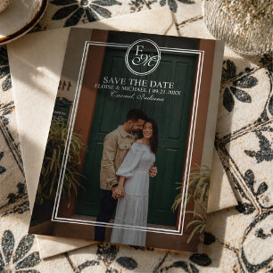Elegant Monogram Crest Photo Save the Date