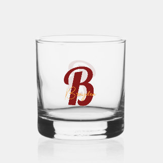 Elegant Monogram custom Whiskey Glass