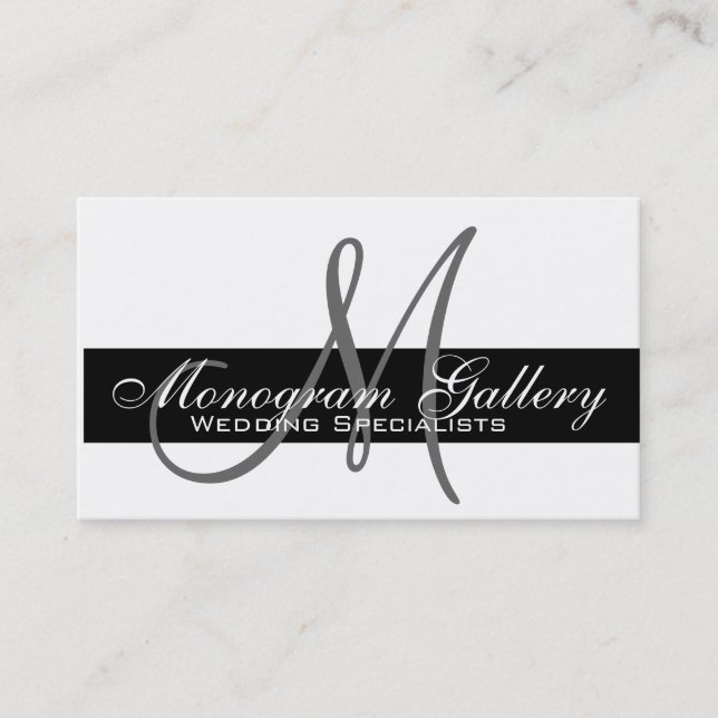 Elegant Monogram Customisable Business Card (Front)