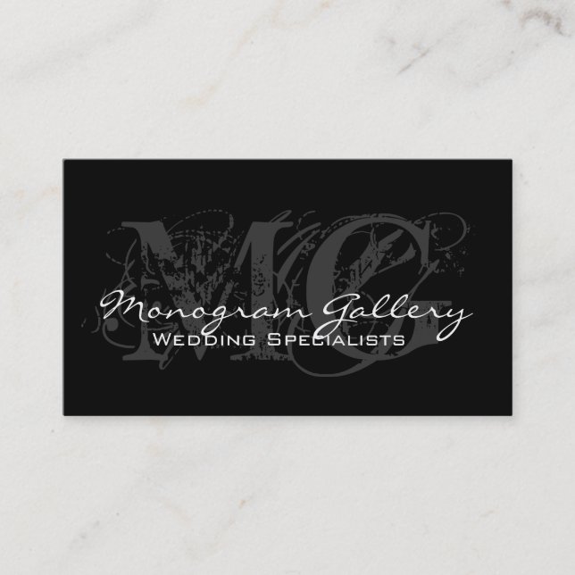 Elegant Monogram Customisable Business Card (Front)