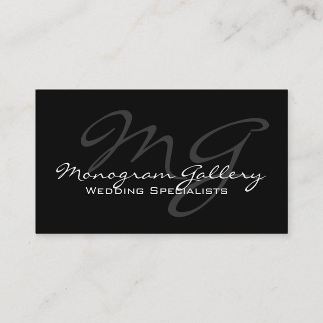 Elegant Monogram Customisable Business Card (Front)