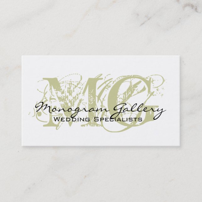 Elegant Monogram Customisable Business Card (Front)