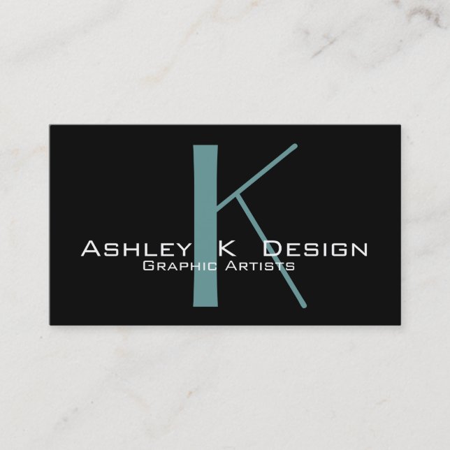 Elegant Monogram Customisable Business Card (Front)