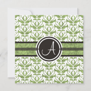 Elegant Monogram Damask Save The Date Announcement