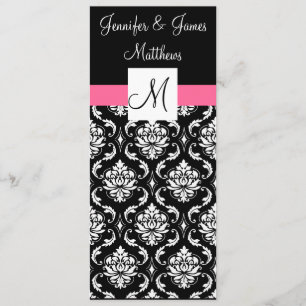 Elegant Monogram Damask Wedding Church Programs