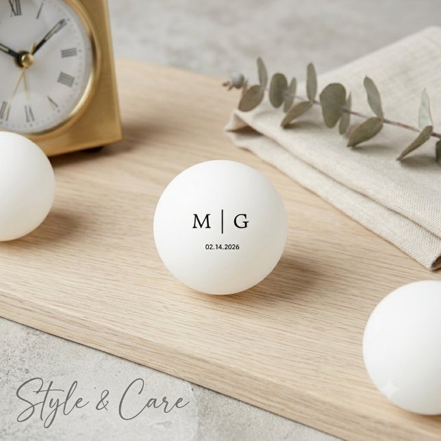 Elegant Monogram Date Custom Ping Pong Ball Gift (Elegant Monogram Date Custom Ping Pong Ball Gift)