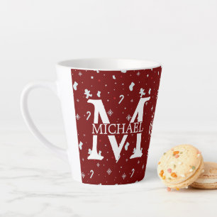 Elegant Monogram Decorative Christmas holiday Latte Mug