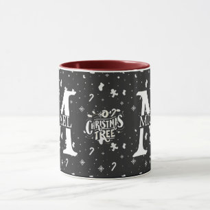 Elegant Monogram Decorative Christmas holiday  Mug