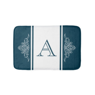 Elegant monogram design bath mat