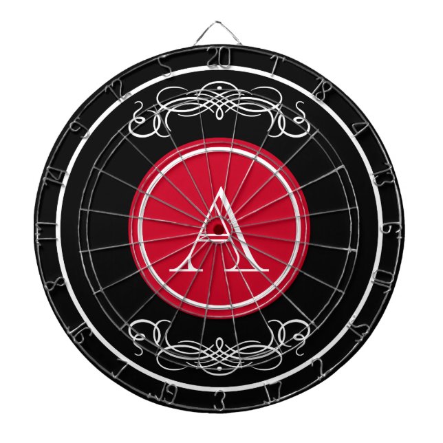 Elegant monogram design dartboard (Front)