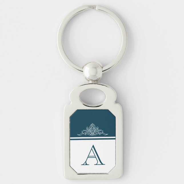 Elegant monogram design key ring (Front)