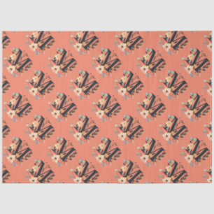 Elegant monogram design Letter M pattern 1 Tissue Paper
