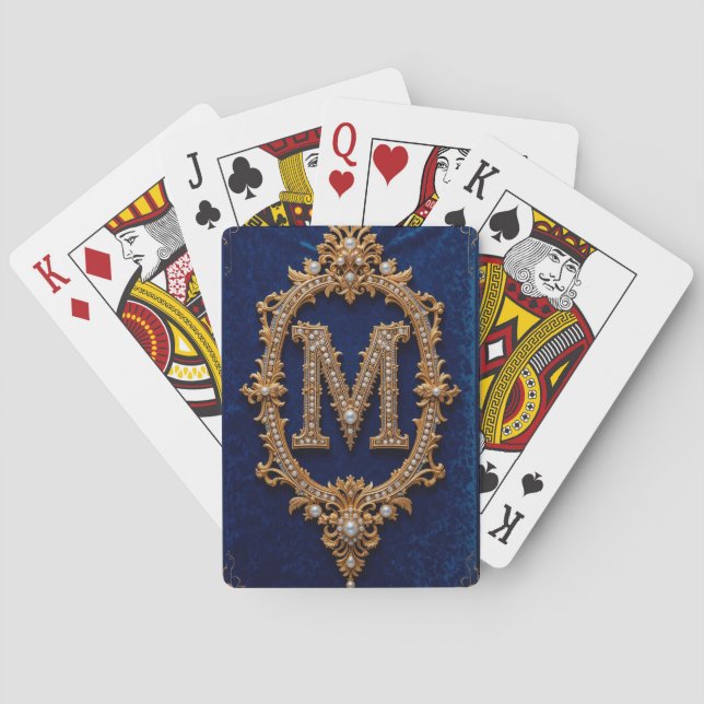 Elegant Monogram Designs Playing Cards (Back)