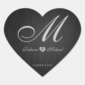 Elegant Monogram Diamond Themed Thank You Sticker