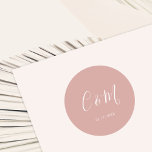 Elegant Monogram Dusty Rose Wedding Classic Round Sticker<br><div class="desc">Elegant Wedding Sticker</div>