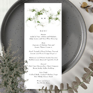 Elegant Monogram Eucalyptus Wreath Wedding Menu