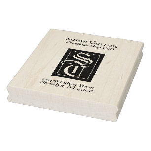 Elegant Monogram ExLibris Books Return Address Rubber Stamp