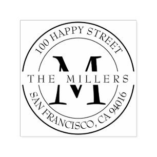 Elegant Monogram Family Return Address Self-inking Stamp