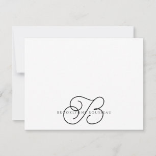 Elegant Monogram Flat Note Card
