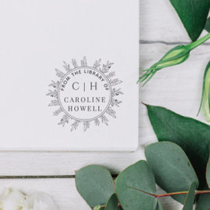 Elegant Monogram Flowers From The Library Of Rubber Stamp