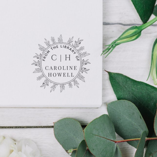 Elegant Monogram Flowers From The Library Of Self-inking Stamp (Creator Uploaded)