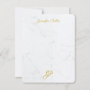 Elegant Monogram For Her Modern Simple Gold Script Card