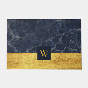 Elegant Monogram Gold Marble  Doormat
