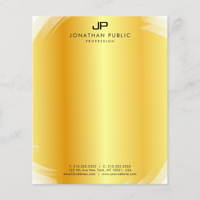 Elegant Monogram Gold Template Modern Professional (Front)
