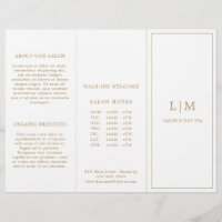 Elegant Monogram Gold Trifold Brochure