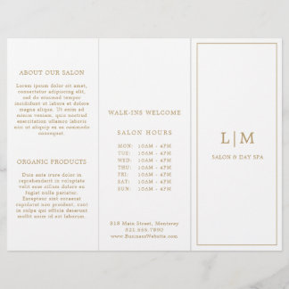 Elegant Monogram Gold Trifold Brochure