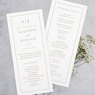 Elegant Monogram Gold Wedding Program